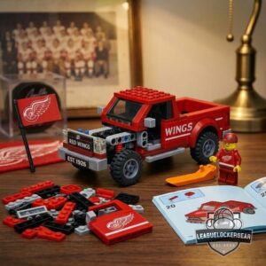 Detroit Red Wings EST 1926 Pickup Truck Building Blocks Set