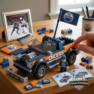 Edmonton Oilers Building Block Pickup Truck Set