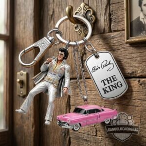Elvis Presley The King Pink Cadillac Keychain