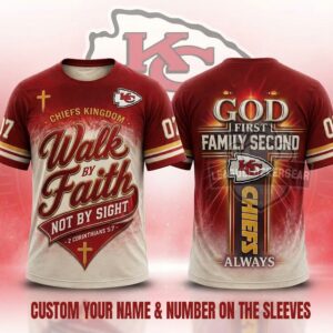 Kansas City Chiefs Walk by Faith 3D T-Shirt