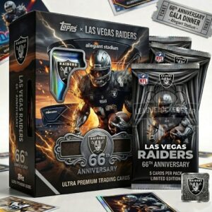 Las Vegas Raiders 66th Anniversary Trading Card Box Set