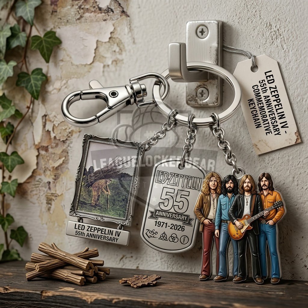 ☕Becoming Led Zeppelin 関連グッズ　おまけ付 Led Zeppelin IV 55th Anniversary Keychain - LeagueLockerGear