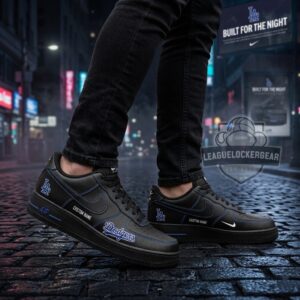 Los Angeles Dodgers 2026 Fashion Black Out Air Force 1 Shoes