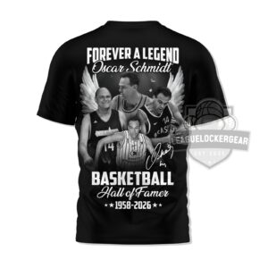 Oscar Schmidt Holy Hand Basketball Hall of Famer 1958-2026 T-Shirt
