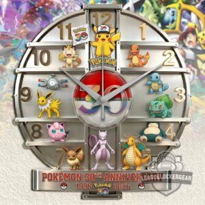 Pokémon 30th Anniversary 1996 2026 Wall Clock