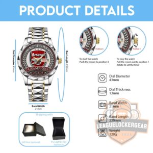 Arsenal FC Premier League Champions 25/26 Alloy Luxury Quartz Watch