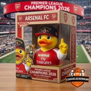 Arsenal Football Club Premier League Champions 2026 Rubber Duck
