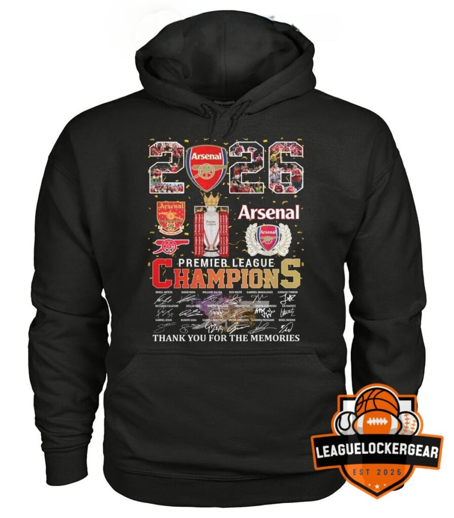 Arsenal Football Club Premier League Champions 2026 T-Shirt ...