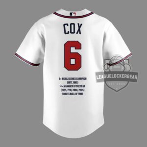 Atlanta Braves Bobby Cox Memorial Manager Baseball Jersey