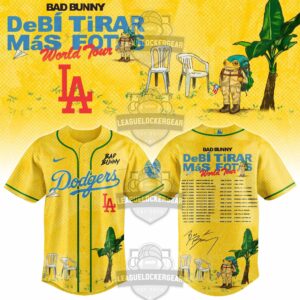 Bad Bunny Debí Tirar Más Fotos World Tour Los Angeles Dodgers Baseball Jersey