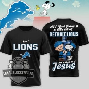 Detroit Lions Charlie Peanuts Charlie Brown Snoopy T-Shirt