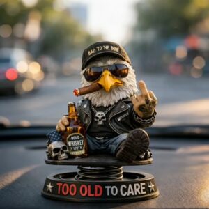 Too Old To Care Rebel Eagle Dashboard Bobblehead