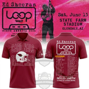Ed Sheeran Loop Tour 2026 Glendale Arizona Cardinals T-Shirt