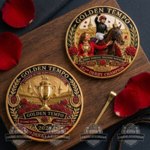 Cherie Devaux & Golden Tempo First Female Derby Winning Trainer 2026 Coin
