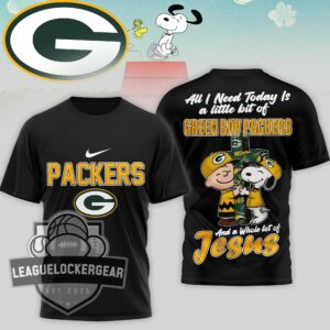 Green Bay Packers Peanuts Charlie Brown Snoopy T-Shirt