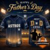 Houston Astros Happy Father's Day Best Dad Ever Custom Baseball Jersey