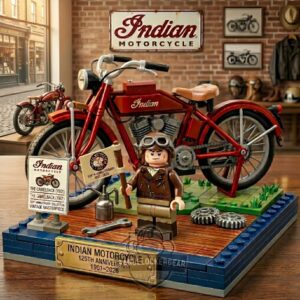 Indian Motorcycle 125th Vintage Camelback Building Block Set