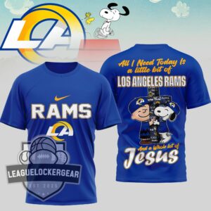 Los Angeles Rams Peanuts Charlie Brown Snoopy T-Shirt