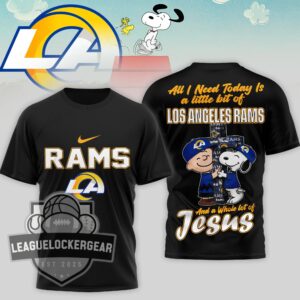 Los Angeles Rams Peanuts Charlie Brown Snoopy T-Shirt
