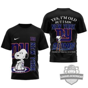 New York Giants Snoopy Yes I'm Old But I Saw Giants Greatness T-Shirt