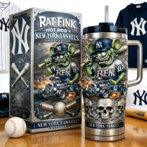 New York Yankees Rat Fink Hot Rod Limited Edition Insulated Tumbler with Handle