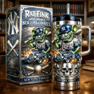 New York Yankees Rat Fink Hot Rod Limited Edition Insulated Tumbler with Handle