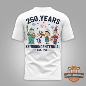 Peanuts Characters 250 Years of Freedom Semiquincentennial 1776-2026 T-Shirt