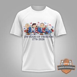 Peanuts Characters 250 Years of Freedom Semiquincentennial 1776-2026 T-Shirt