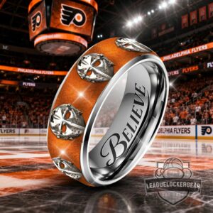 Philadelphia Flyers NHL Believe Silver Tungsten Ring