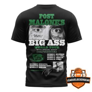 Post Malone Big Ass World Tour Australia and New Zealand 2026 T-Shirt