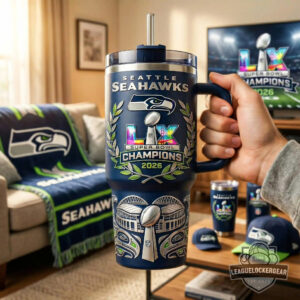 Seattle Seahawks Super Bowl LX Champions 2026 Tumbler with Handle