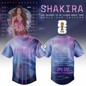 Shakira Las Mujeres Ya No Lloran World Tour World Cup Edition Baseball Jersey