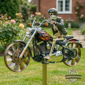 Skeleton Rider Harley-Davidson Motorcycle Wind Spinner