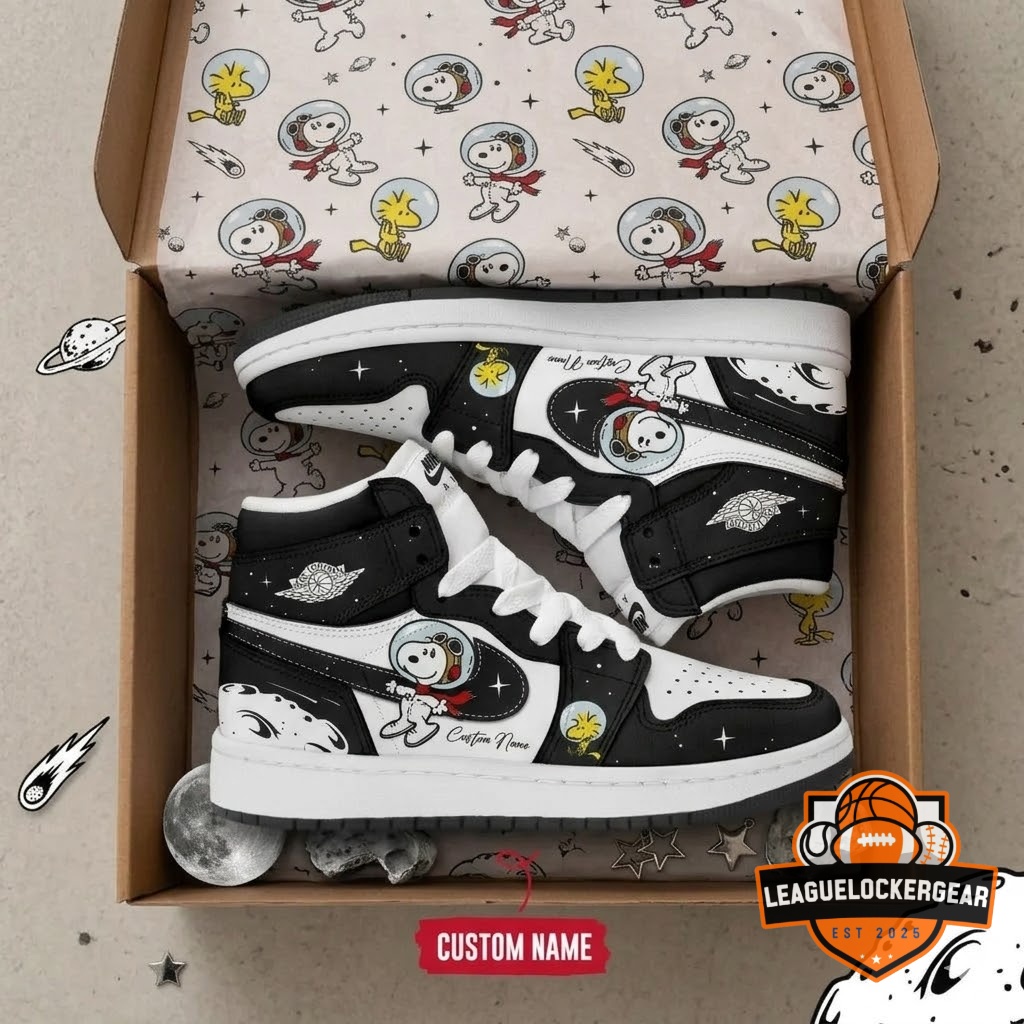 Snoopy Astronaut Space Custom AJ1 Sneakers