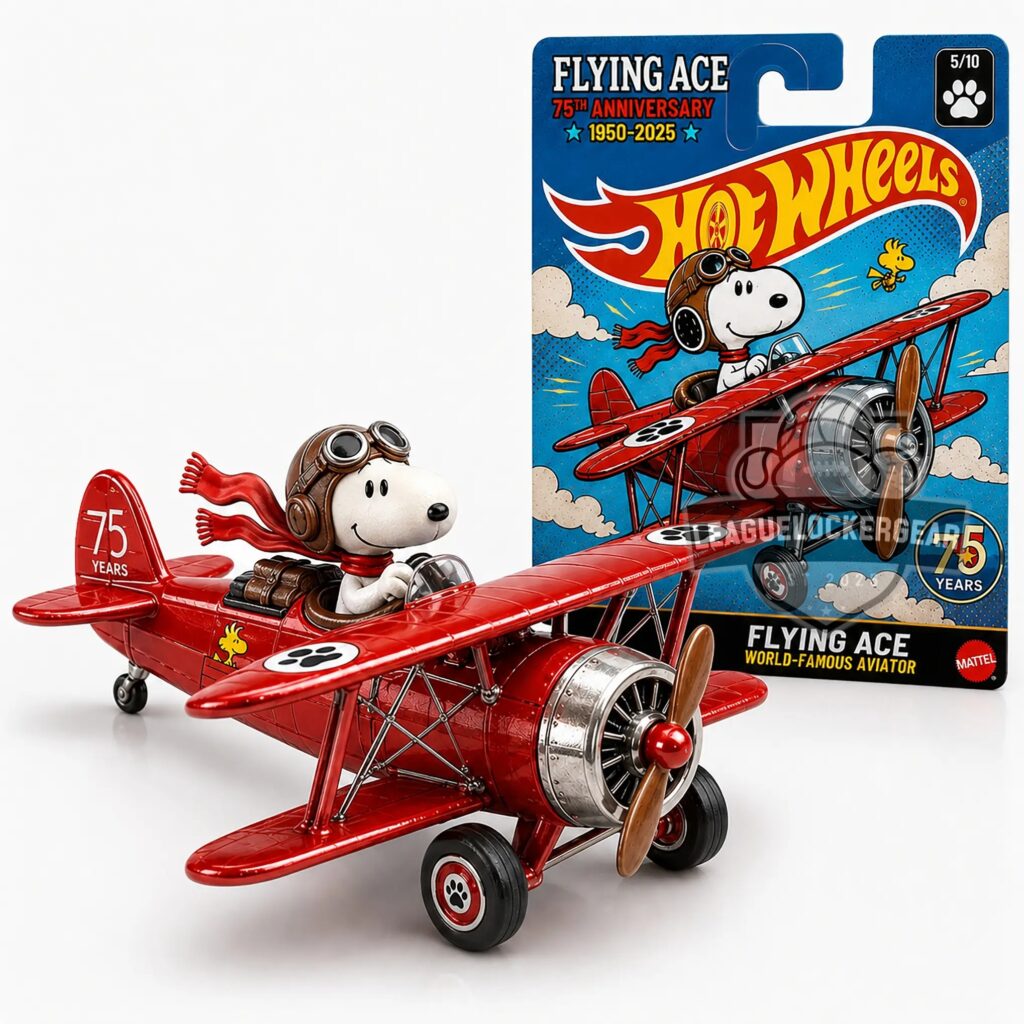 Snoopy Flying Ace 75th Anniversary Hot Wheels Die-cast Biplane