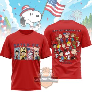 Snoopy Peanuts Gang Happy 250th USA Anniversary T-Shirt