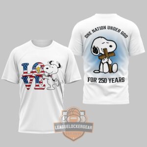 Snoopy Peanuts One Nation Under God For 250 Years T-Shirt