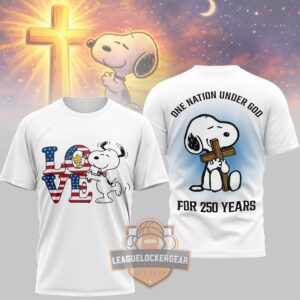 Snoopy Peanuts One Nation Under God For 250 Years T-Shirt