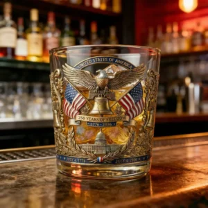 United States of America 250 Years of Freedom Anniversary Whiskey Glass