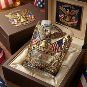 United States of America 250 Years of Freedom Anniversary Whiskey Glass