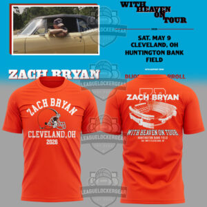 Zach Bryan Cleveland Browns With Heaven On Tour Cleveland 2026 Hoodie