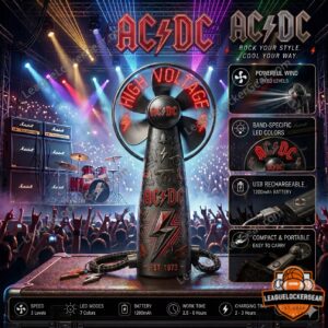 AC/DC High Voltage Est 1973 Led Handheld Fan