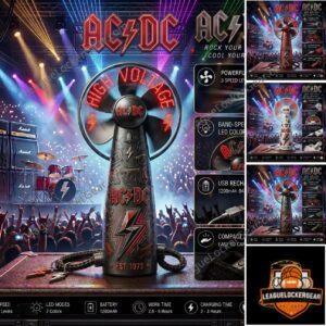 AC/DC High Voltage Est 1973 Led Handheld Fan