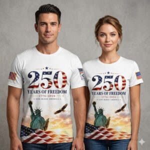 America 250 Years of Freedom 1776-2026 T-Shirt