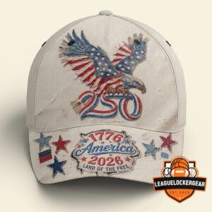 America 250th Anniversary 1776-2026 Land of the Free Baseball Cap