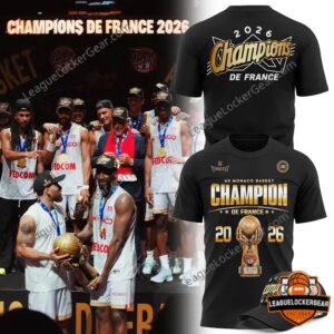 AS Monaco Basket Champions De France 2026 T-Shirt