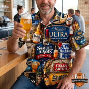 Beer Brand Drinking Hawaiian Shirt