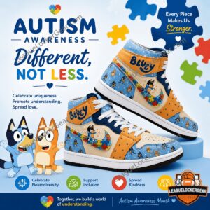 Bluey Autism Awareness Month High-Top Sneakers