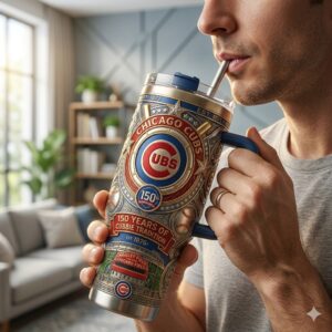 Chicago Cubs 150th Anniversary Handled Tumbler