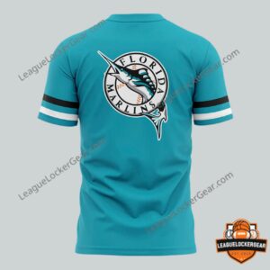 Miami Marlins Teal Throwback Uniform T-Shirt